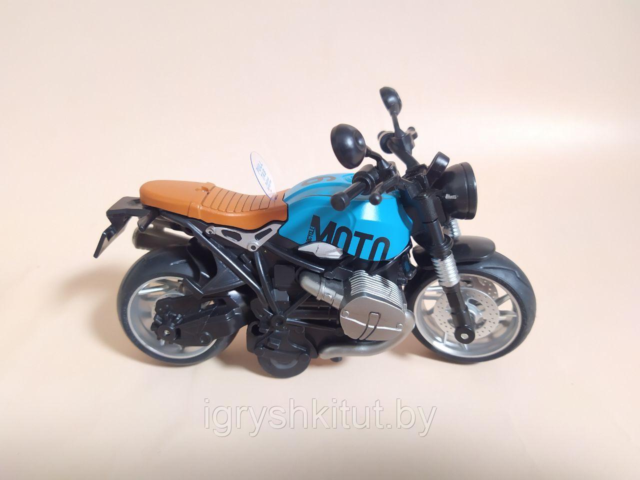 Мотоцикл металлический инерционный, свет, звуковые эффекты - фото 3 - id-p199900353