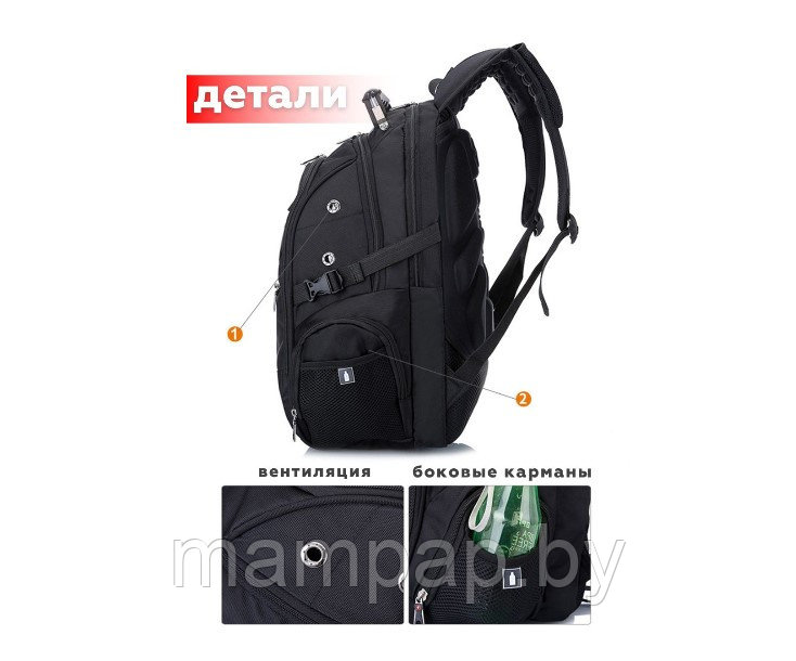 Рюкзак Swissgear 8810 + USB + AUX + дождевик - фото 2 - id-p199899756