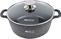 KL-4092-20 Кастрюля Kelli, с крышкой, с гранитным покрытием, 3,5 литра