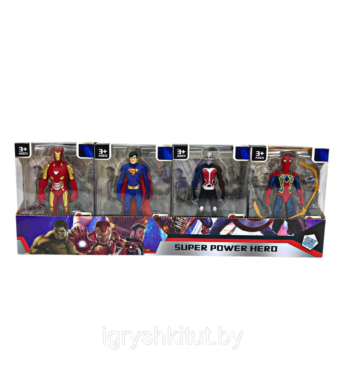Набор фигурок героев из фильма Marvel, Человек муравей+Супермен+ Железный человек+Человек паук