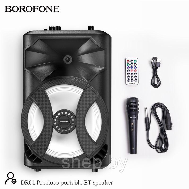 Беспроводная колонка Borofone DR01 + микрофон + пульт ДУ цвет: черный - фото 3 - id-p200062297