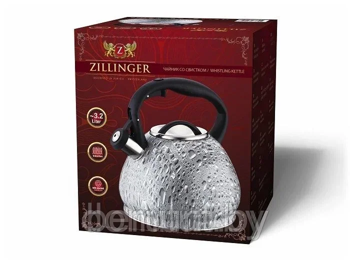 Чайник со свистком из нержавеющей стали Zillinger ZL-881 - фото 2 - id-p200063515