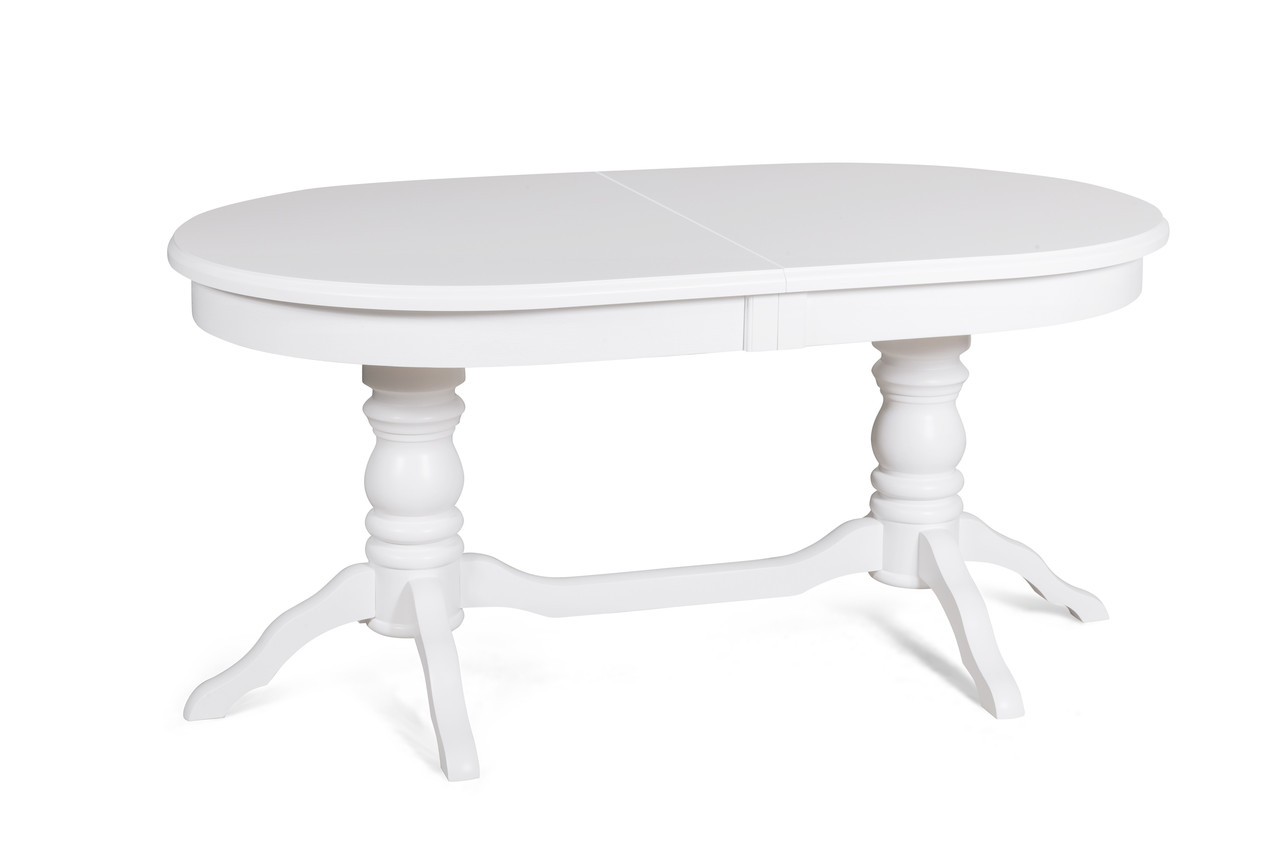 Стол обеденный раздвижной из массива дерева Зевс белый (Зевс/Cream White//Белый//Сатин//) фабрика Мебель-Класс