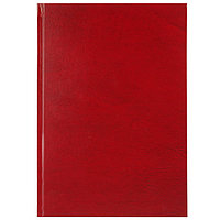 Ежедневник А5 недатированный, обложка кожзам красный, 168 листов