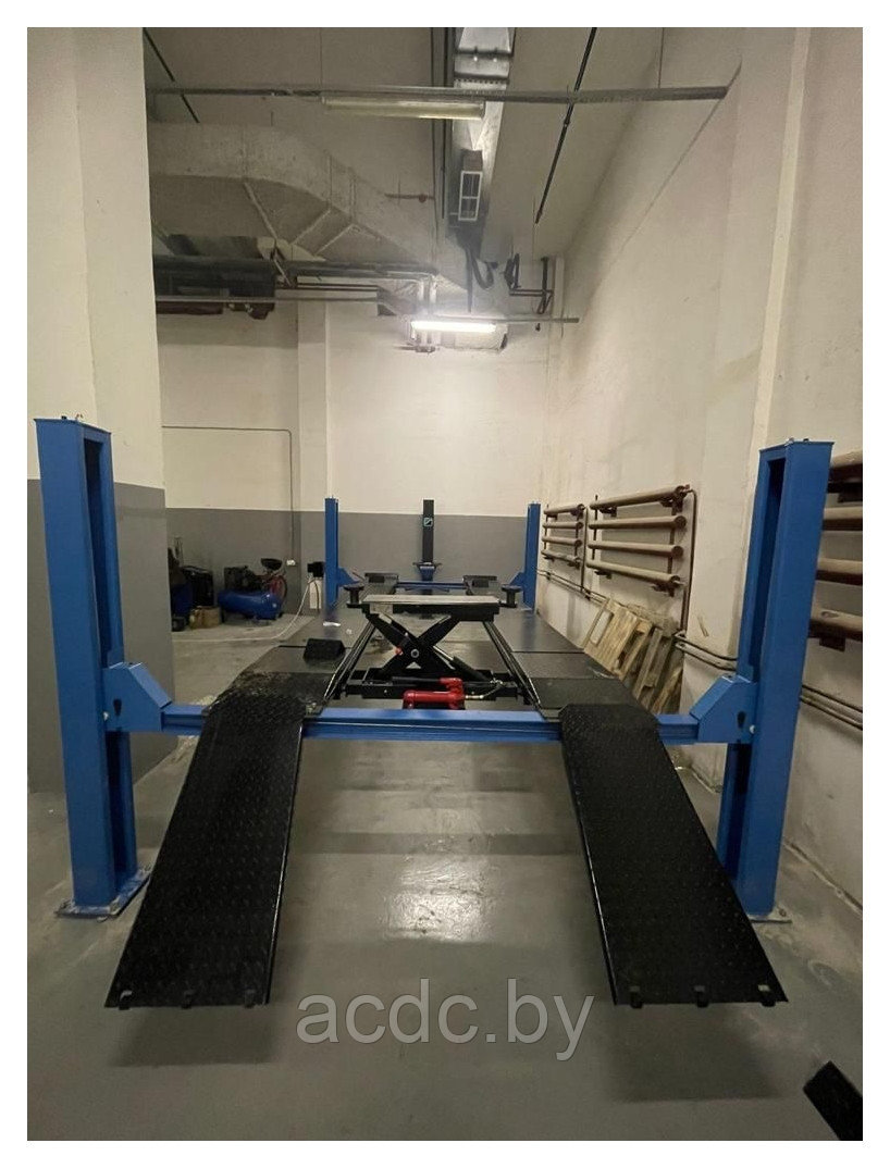 Подъемник четырехстоечный г/п 4000 кг. платформы для сход-развала KraftWell арт. KRW4WA_blue - фото 5 - id-p200067230