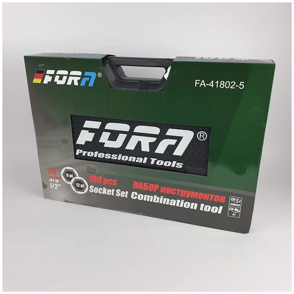 Универсальный набор инструментов FORA FA-41802-5 1/4", 3/8" и 1/2" 180 предметов - фото 2 - id-p200094441