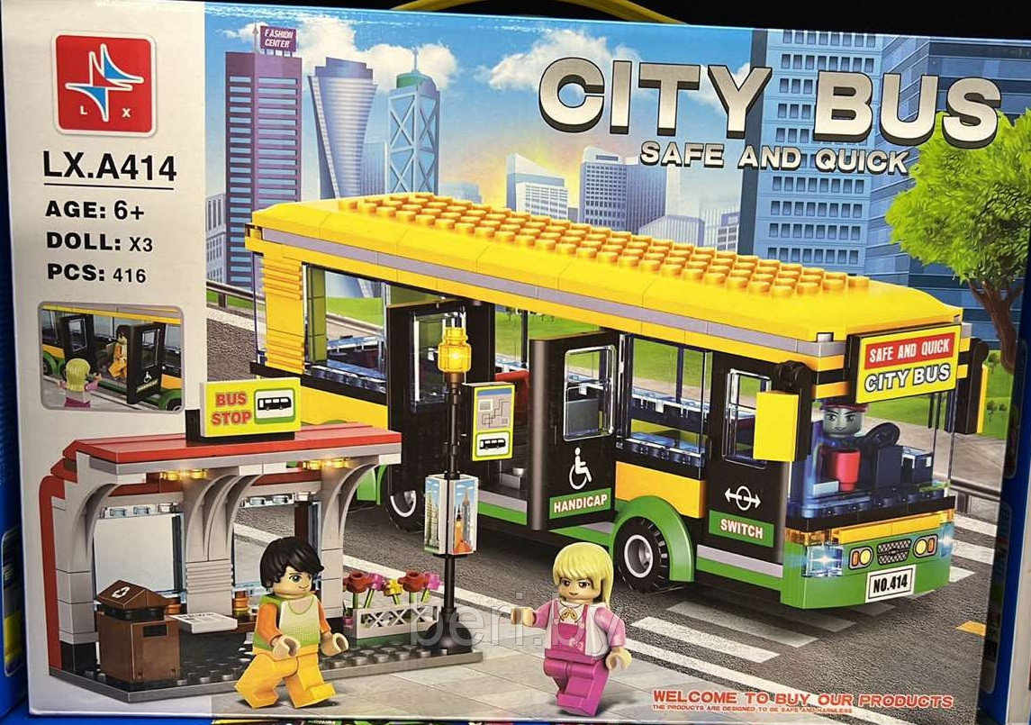 LX.A414 Конструктор Сити "Автобусная остановка", 416 деталей, аналог LEGO City 60154 - фото 1 - id-p200094389