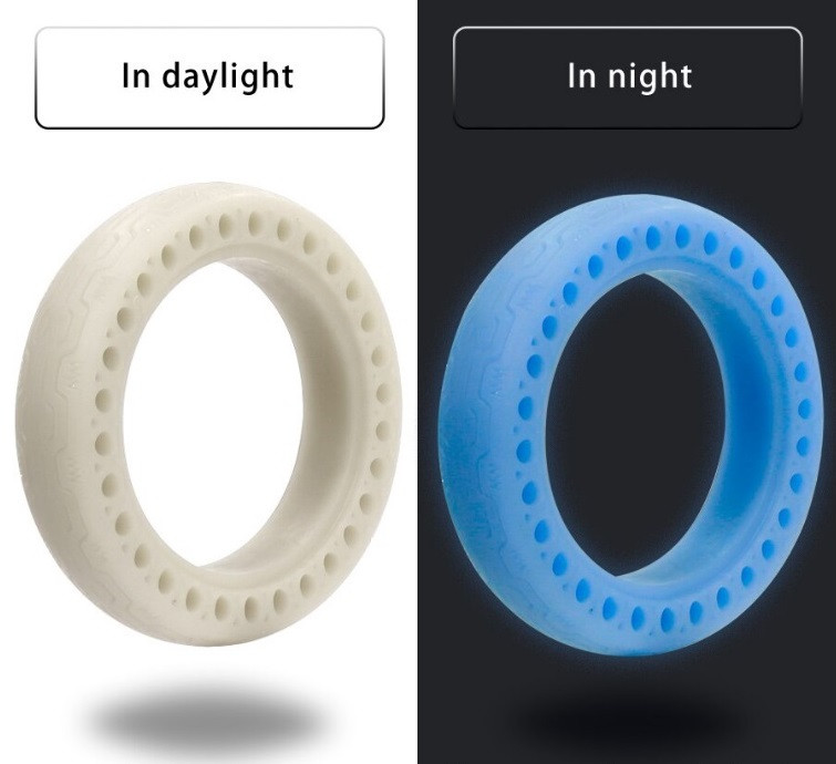 Синяя флуоресцентная литая шина 8.5х2" для электросамоката Xiaomi m365 / m365 pro - фото 1 - id-p151064402