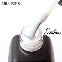 Молочный топ без липкого слоя "Milk top" для гель-лака "Serebro collection" №01, 11 мл