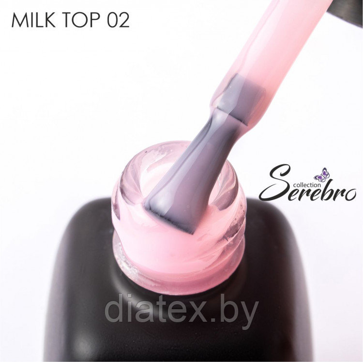 Молочный топ без липкого слоя "Milk top" для гель-лака "Serebro collection" №02, 11 мл - фото 1 - id-p200100212