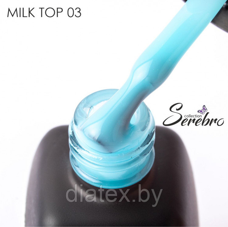 Молочный топ без липкого слоя "Milk top" для гель-лака "Serebro collection" №03, 11 мл - фото 1 - id-p200100272