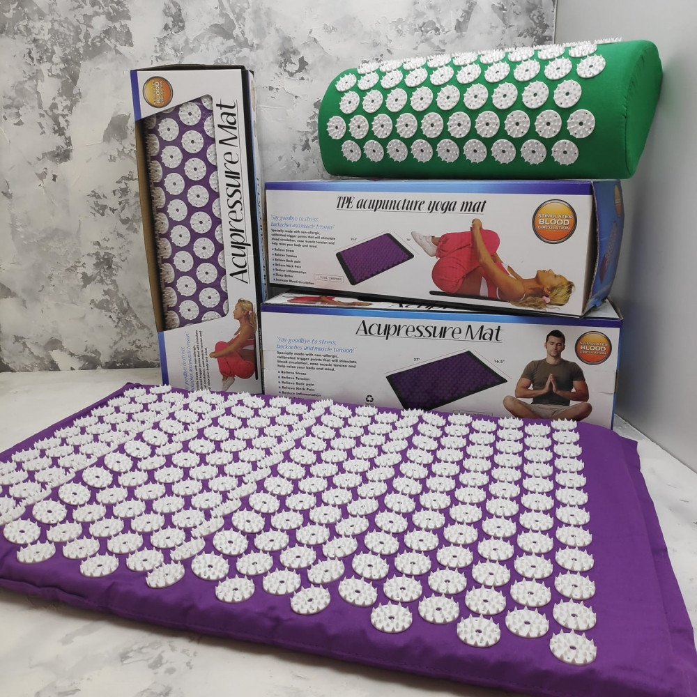 Акупунктурный коврик (коврик для акупунктурного массажа) Acupressure Mat, в коробке - фото 6 - id-p200104685