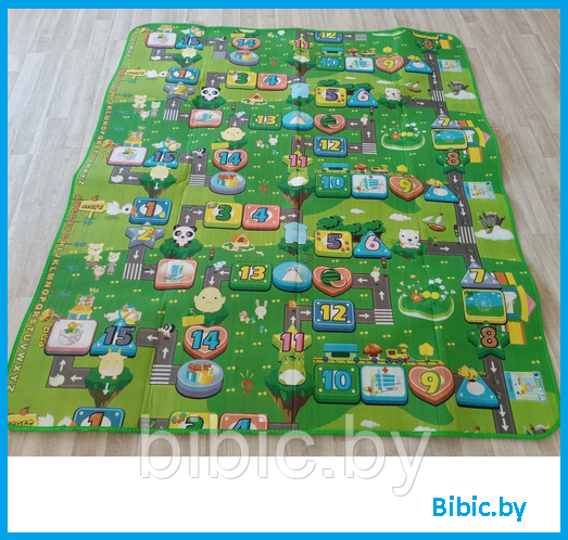 Детский развивающий коврик двухсторонний (0,5 см толщина) 120*180, игровой термоковрик для детей