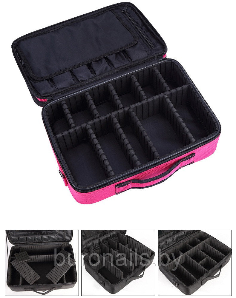 Сумка для косметики, портфель визажиста жен «Vitacci» чёрный , средний, розовый - фото 7 - id-p200111481