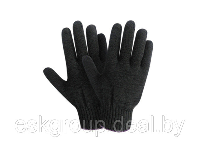 Перчатки х/б трикотажные, 10класс, черные, РБ (мин. риски) (34гр) - фото 1 - id-p200109092