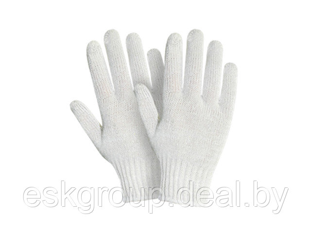 Перчатки х/б трикотажные, 7,5класс, белые, РБ (мин. риски) (36гр) - фото 1 - id-p200109096