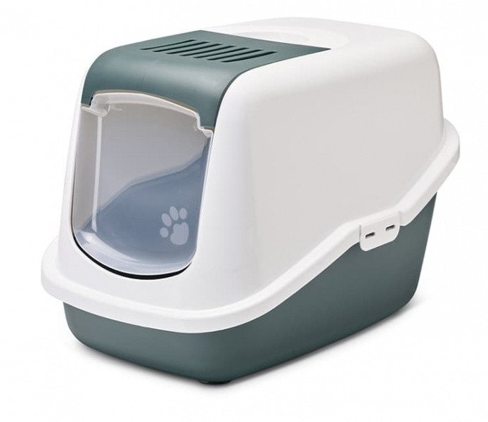 Туалет-домик для кошек SAVIC Nestor белый/зеленый (02270WMG) - фото 1 - id-p199872561