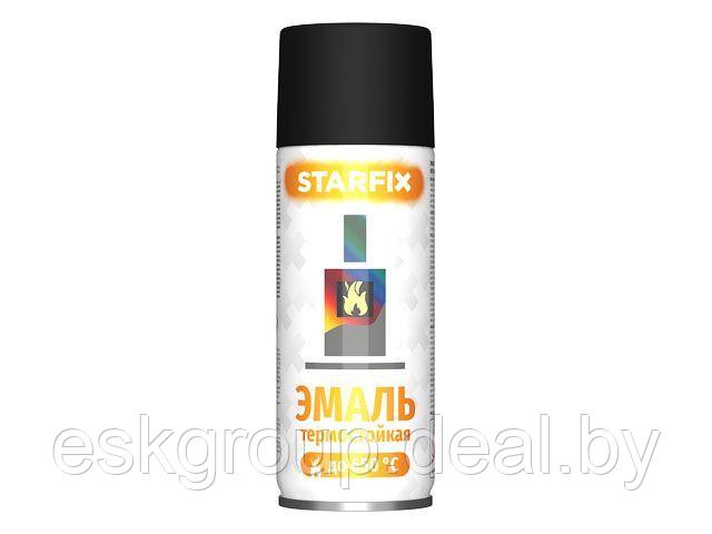 Краска-эмаль аэроз. термостойкая силиконовая черный STARFIX 520мл - фото 1 - id-p200092795