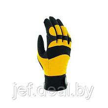 Перчатки виброзащитные из синтетической кожи р-р 9/l черно-желтые JETA SAFETY JAV01-9/L