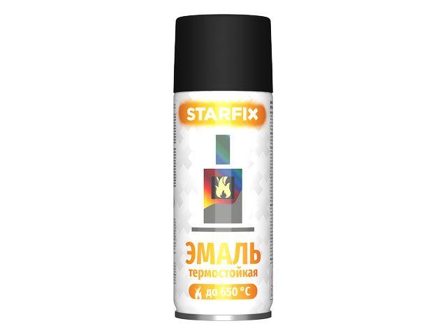 Краска-эмаль аэроз. термостойкая силиконовая черный STARFIX 520мл - фото 1 - id-p199975369