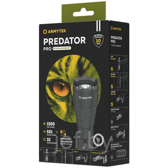 Фонарь Armytek Predator Pro Magnet USB Белый ARMYTEK F07301C - фото 3 - id-p200114892