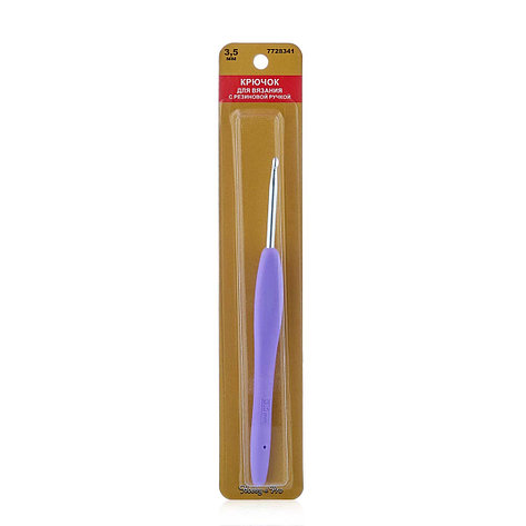 24R35X Крючок для вязания с резиновой ручкой, 3,5мм Hobby&Pro, фото 2