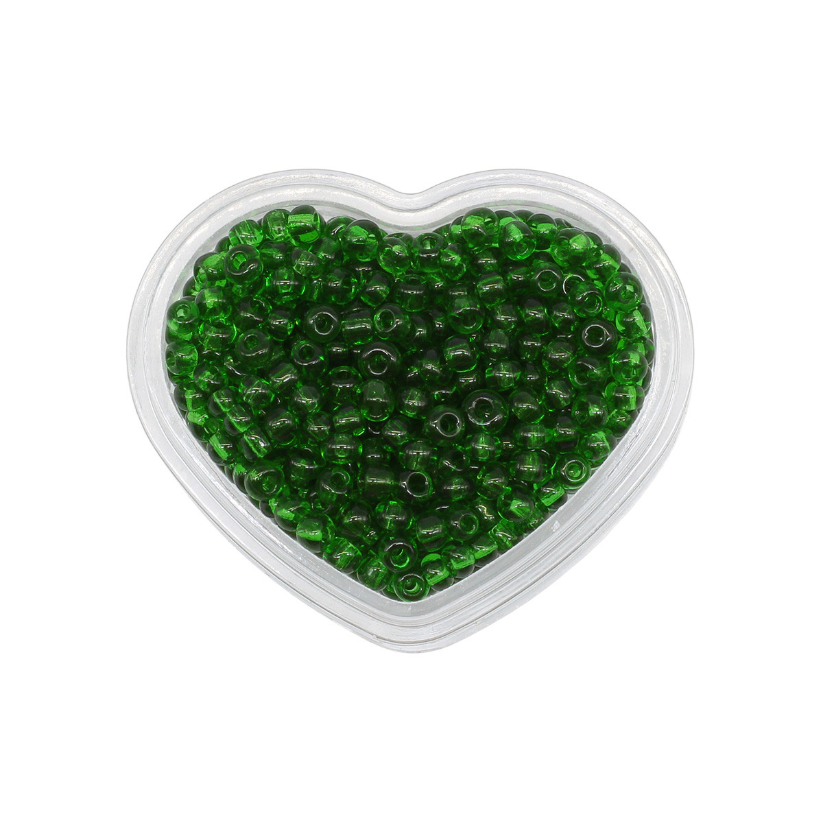 Бисер, (стекло), 11/0, 8 (+/-0,5) гр, цвет 7 св.зеленый/прозрачный, Astra&Craft