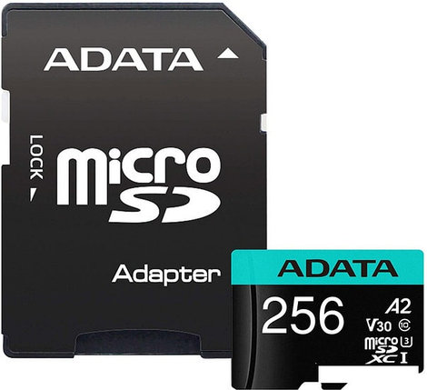 Карта памяти A-Data Premier Pro AUSDX256GUI3V30SA2-RA1 microSDXC 256GB (с адаптером), фото 2