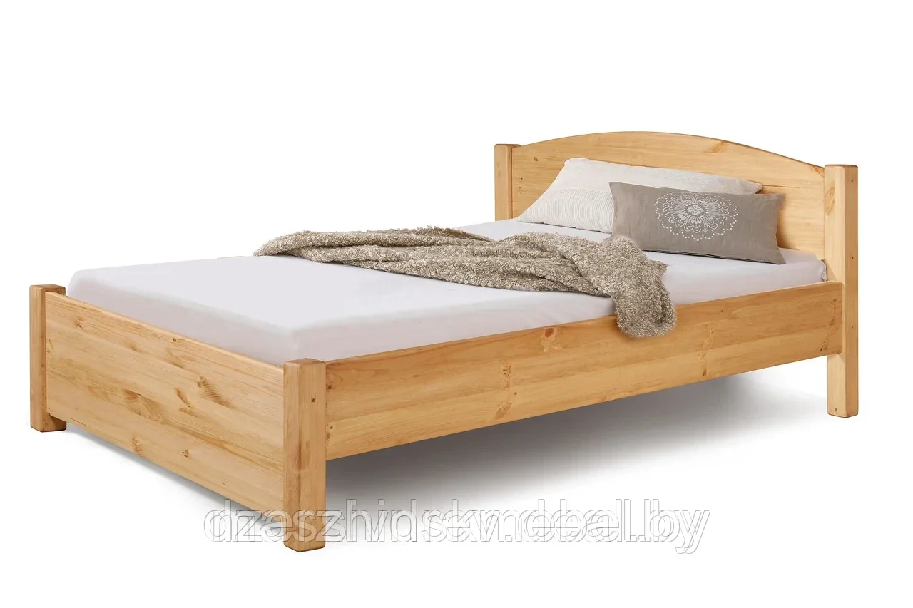 Кровать двуспальная из массива сосны KDLT12. 2040х1300. Коммодум РБ.