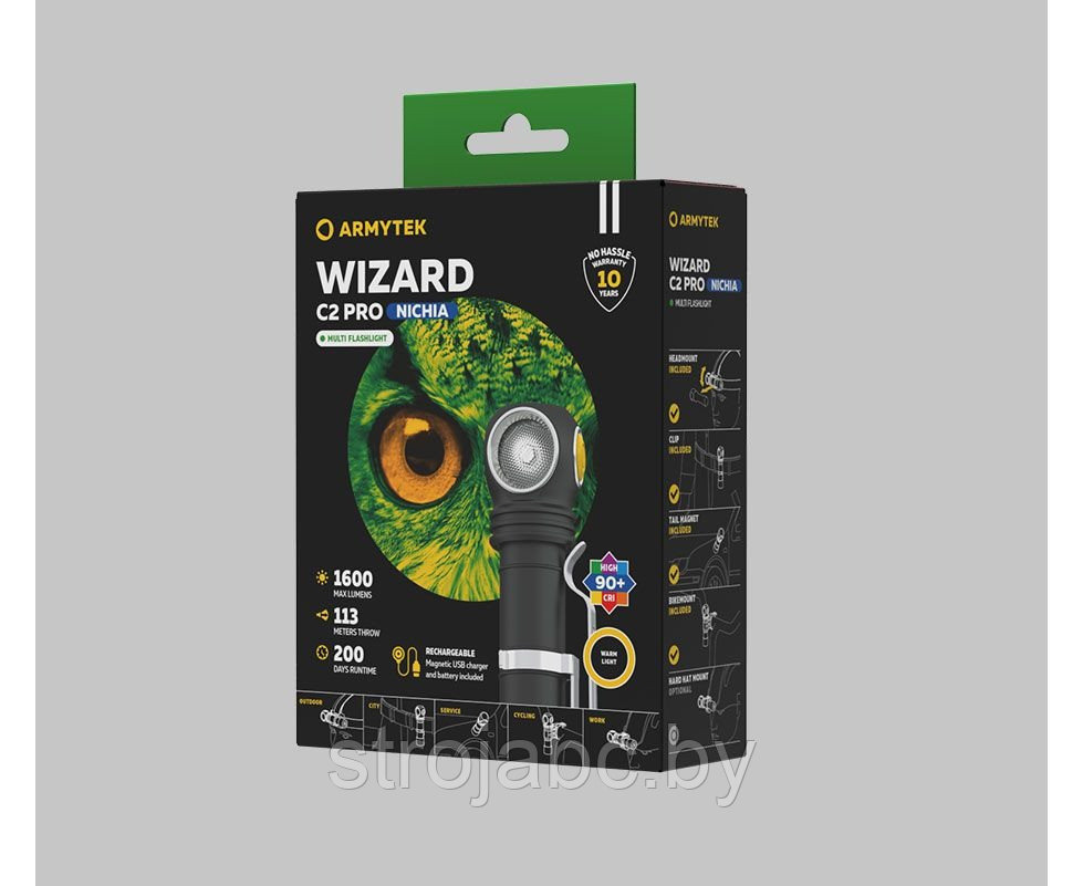 Armytek Wizard C2 Pro Nichia Magnet USB (теплый свет) - фото 2 - id-p200120222