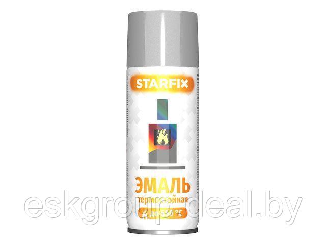 Краска-эмаль аэроз. термостойкая силиконовая серебристый STARFIX 520мл - фото 1 - id-p200092794