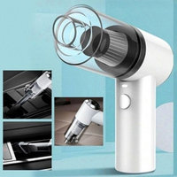 Портативный вакуумный мини пылесос для авто и дома 2 in 1 Vacuum Cleaner (2 насадки) Белый