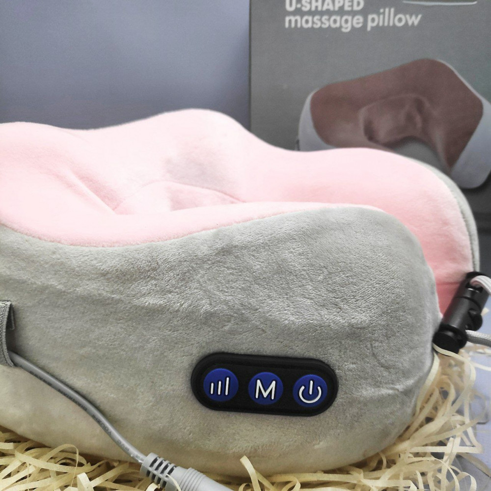 Массажер - подушка для шеи U-SHAPED MASSAGE PILLOW Розовая - фото 7 - id-p198967305