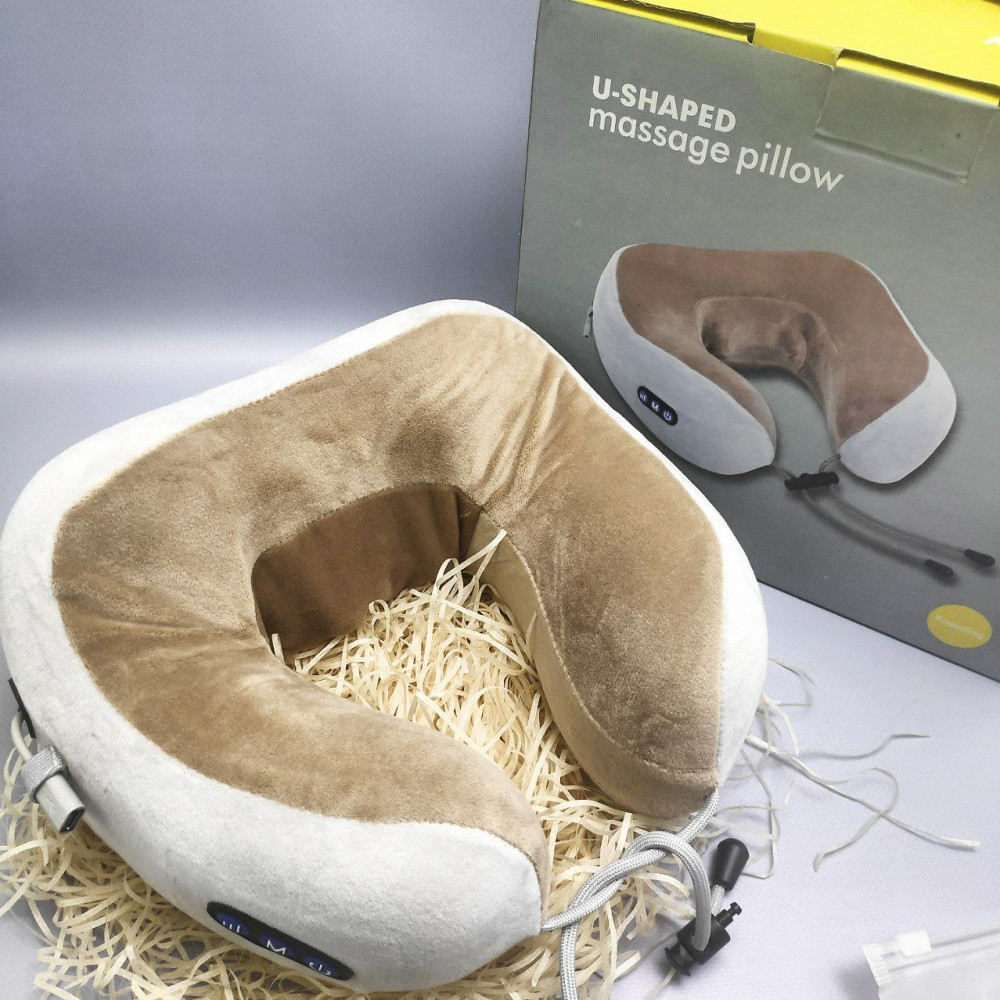 Массажер - подушка для шеи U-SHAPED MASSAGE PILLOW Розовая - фото 8 - id-p198967305