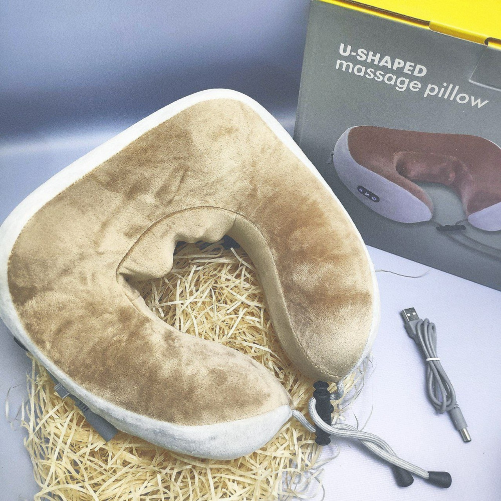 Массажер - подушка для шеи U-SHAPED MASSAGE PILLOW Розовая - фото 10 - id-p198967305