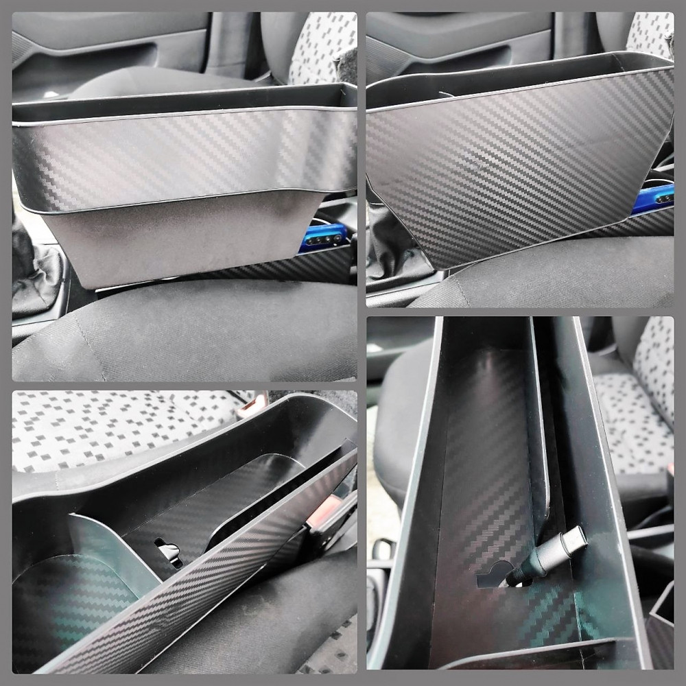Карман-органайзер автомобильный между сиденьем и консолью с подстаканником Черный - фото 7 - id-p191287170