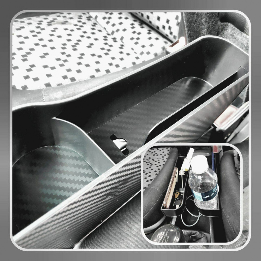 Карман-органайзер автомобильный между сиденьем и консолью с подстаканником Черный - фото 8 - id-p191287170