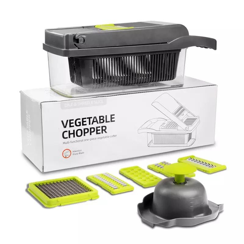 Многофункциональная ручная овощерезка терка Vegetable Chopper, 8 насадок (мультислайсер) - фото 9 - id-p184206868