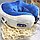 Массажер - подушка для шеи  U-SHAPED MASSAGE PILLOW Синяя, фото 9