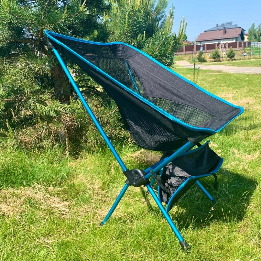 Стул туристический складной Camping chair для отдыха на природе Синий - фото 4 - id-p181585240
