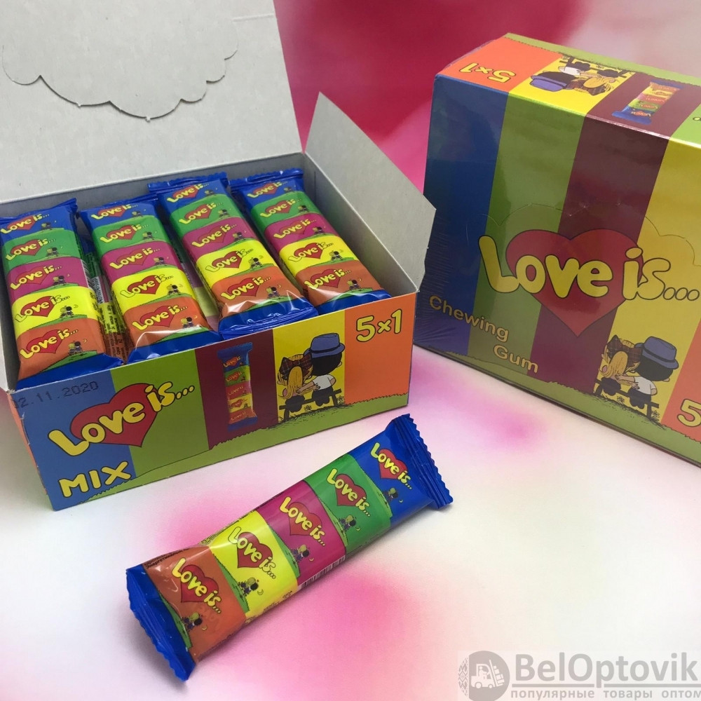 Набор из 5 жвачек Love is "MIX" 1 комплект (5 жвачек с разным вкусом) - фото 3 - id-p200121375