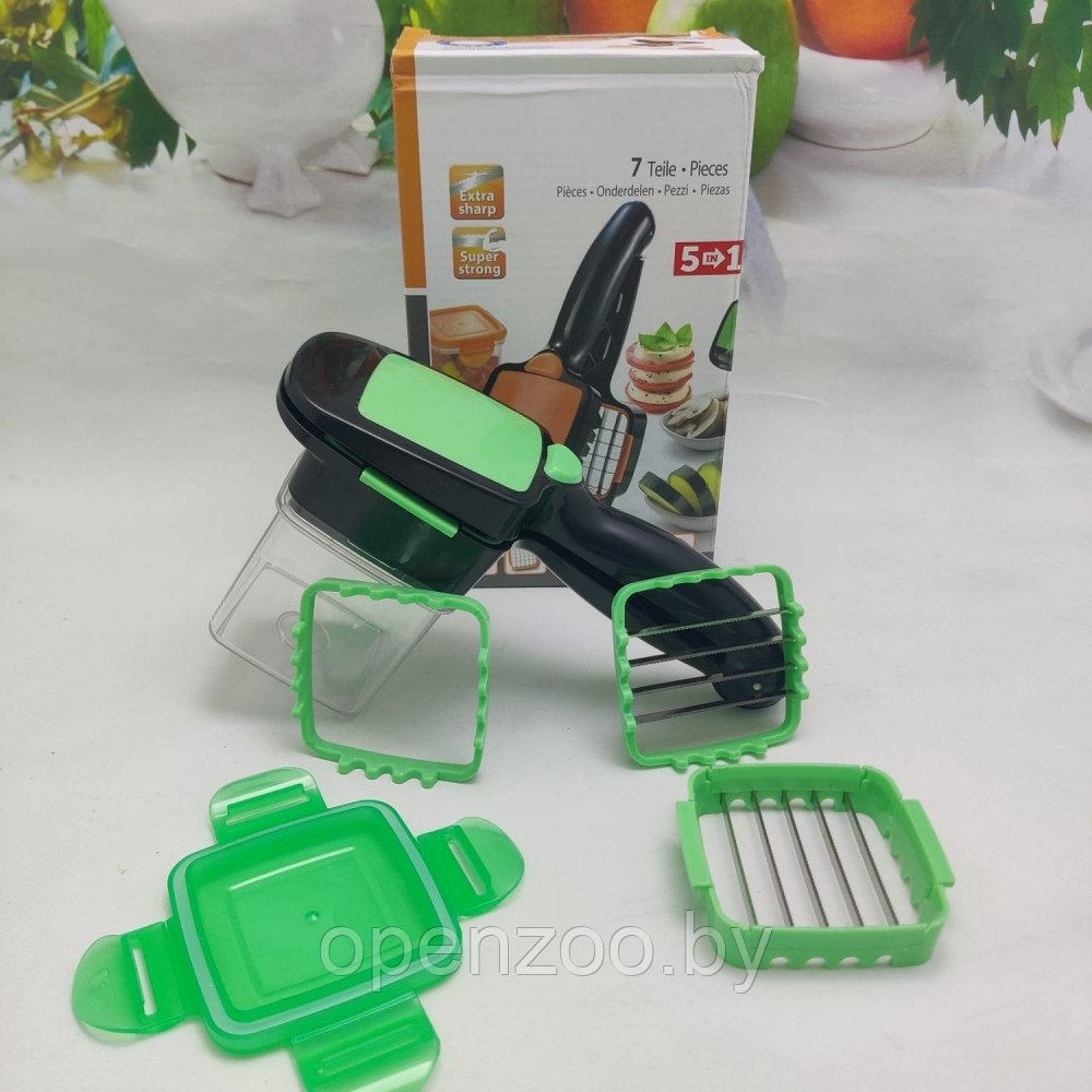 Ручной измельчитель овощей и фруктов Nicer Dicer Quick (овощерезка с контейнером 5 в 1), цвета MIX Оранжевый - фото 4 - id-p172244317