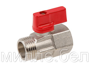 Кран шаровый MINI 1/2" нар.-вн. красная ручка, AV Engineering