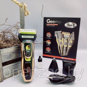 Машинка для стрижки Geemy GM-595 3в1, беспроводной триммер, бритва, машинка для стрижки волос (бороды) - фото 1 - id-p129573436