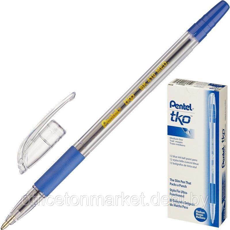 Ручка шариковая "BK410", 1.0 мм, прозрачный, стерж. синий - фото 2 - id-p200077485
