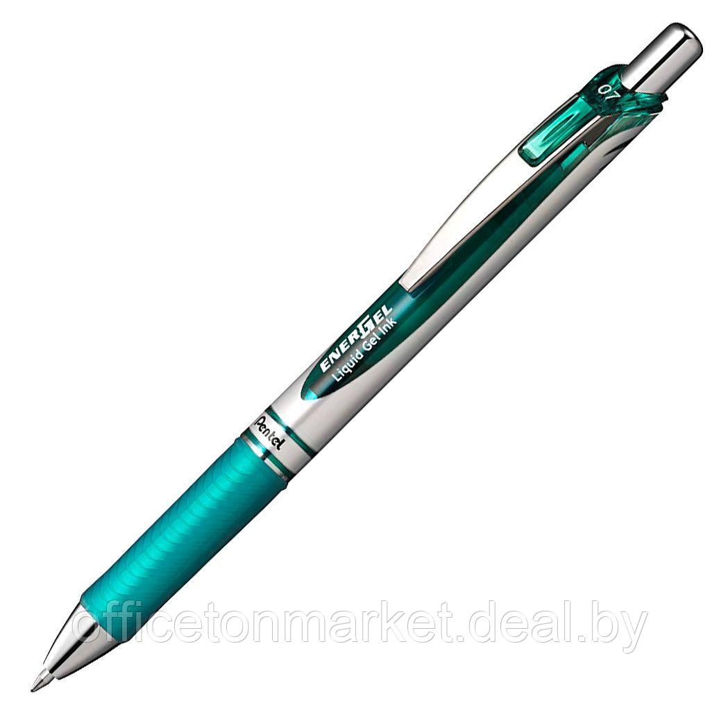 Ручка-роллер "Energel BL77", 0.7 мм, серебристый, бирюзовый, стерж. бирюзовый - фото 1 - id-p200076805