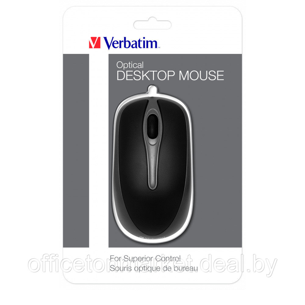 Мышь Verbatim 49019, проводная,1000 dpi, 3 кнопки, черный - фото 3 - id-p200123880