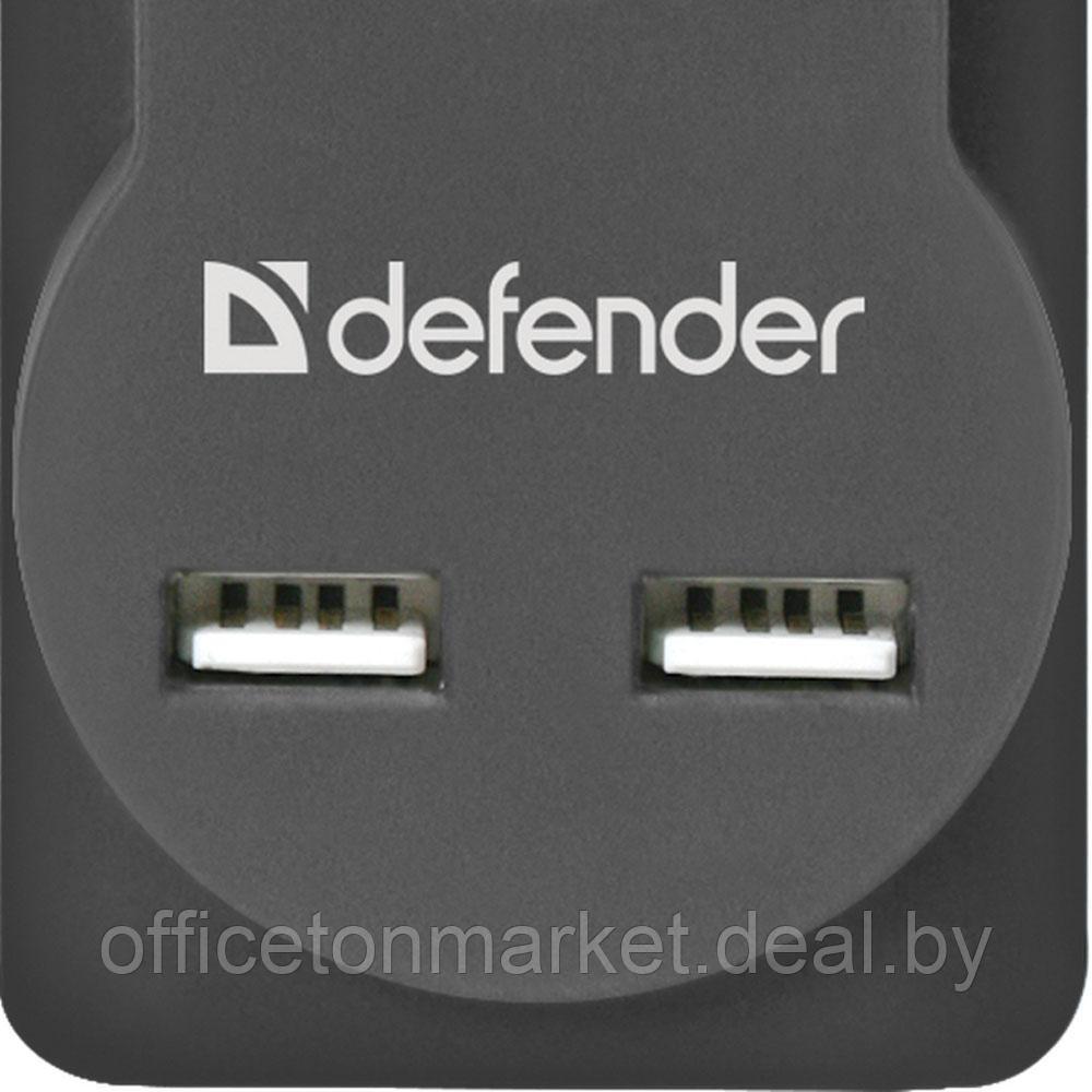 Сетевой фильтр "Defender DFS 751", 1.8 м, черный - фото 3 - id-p200123737
