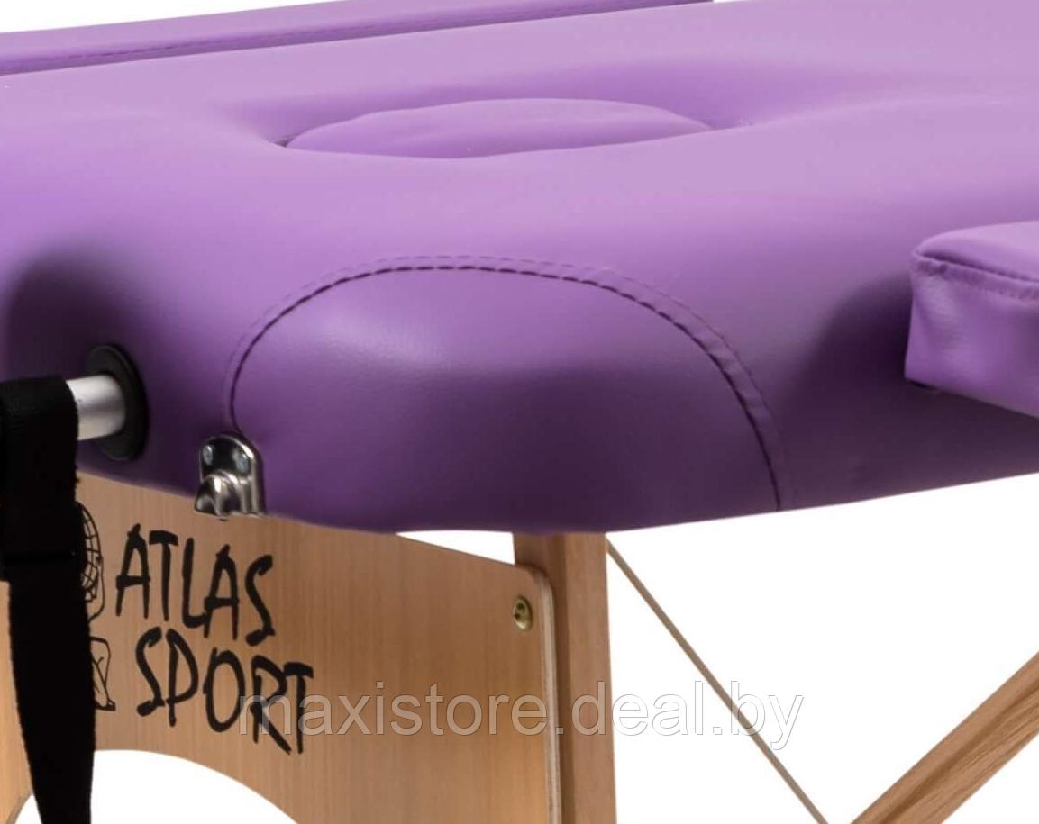 Массажный стол Atlas Sport складной 2-с деревянный 60 см (Фиолетовый) - фото 2 - id-p197302108