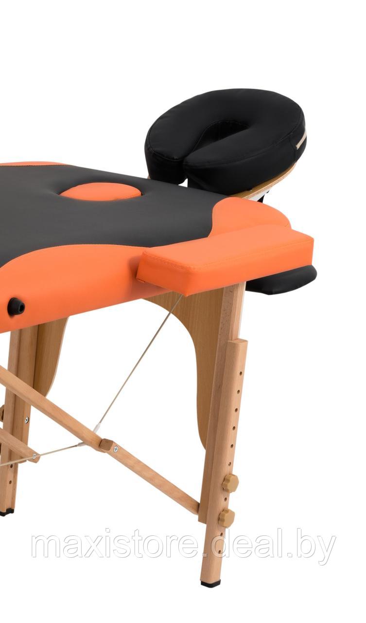 Массажный стол Atlas Sport складной 2-с деревянный 60 см (черно-оранжевый) - фото 2 - id-p163172800